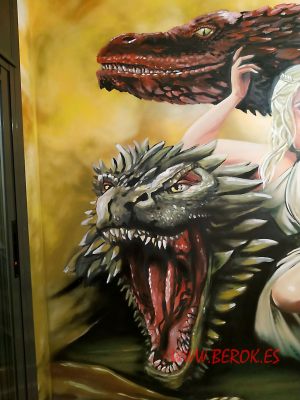 Graffiti Dragones Juego De Tronos 300x100000